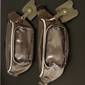 Set of 2 Fanny Bags (Olive Green/Transparent)